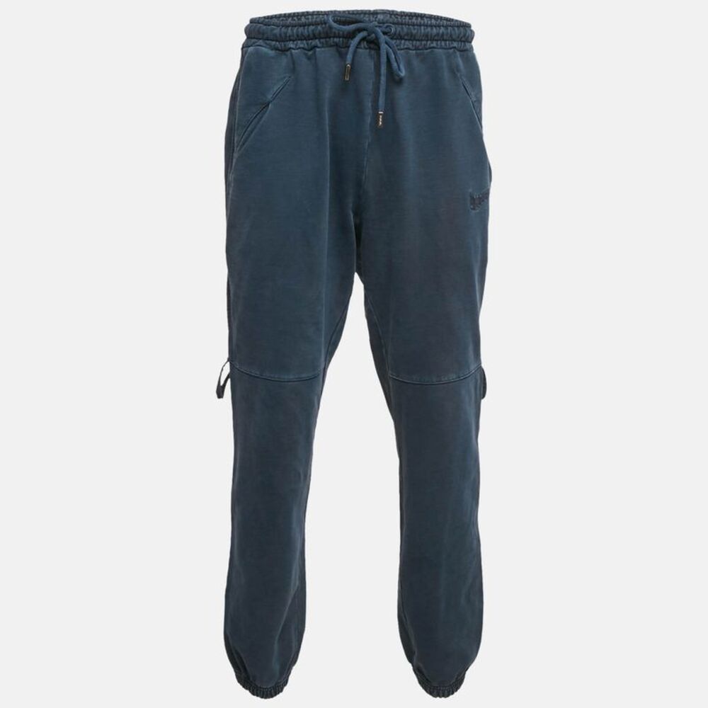 Jacquemus Navy Blue Logo Embroidered Cotton Knit Trackpants L